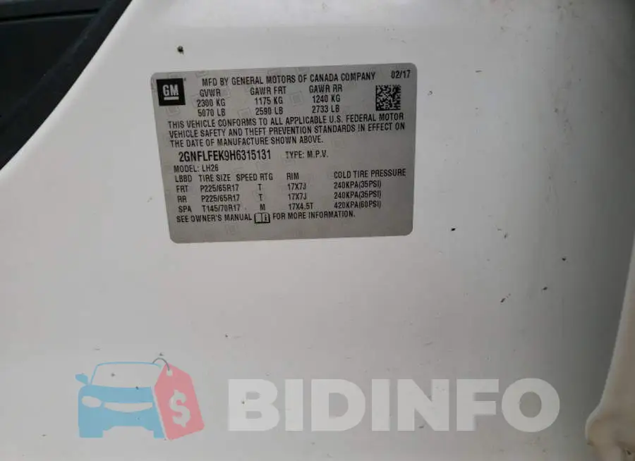 2GNFLFEK9H6315131 Photo# 12
