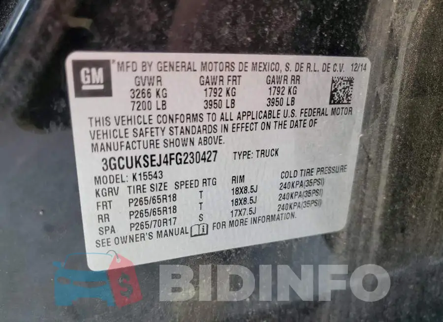 3GCUKSEJ4FG230427 Photo# 12