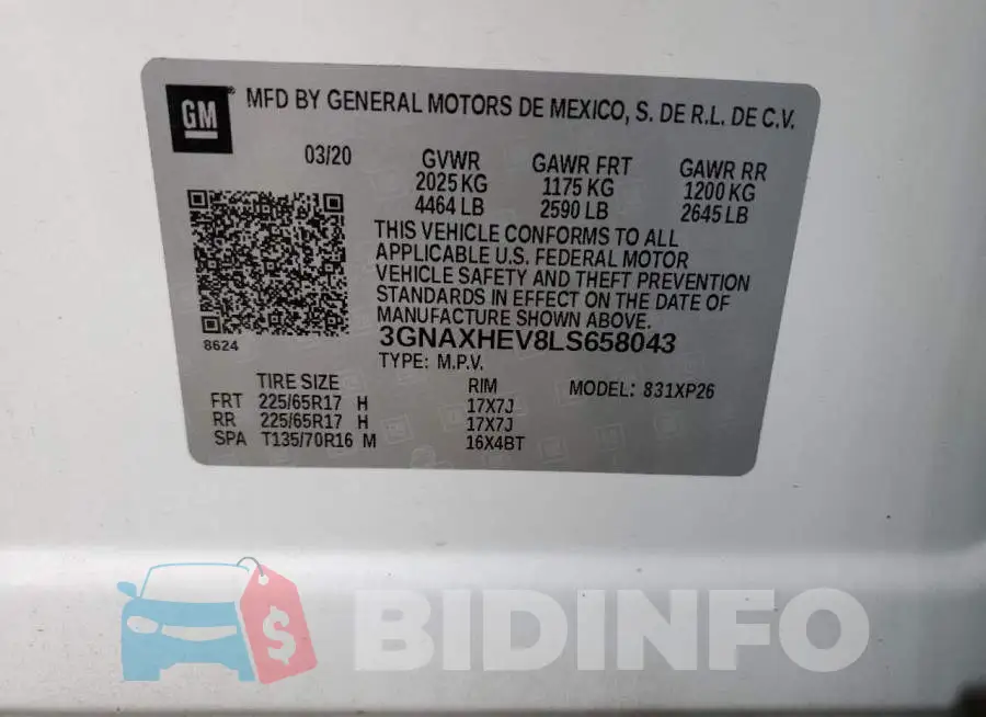 3GNAXHEV8LS658043 Photo# 13