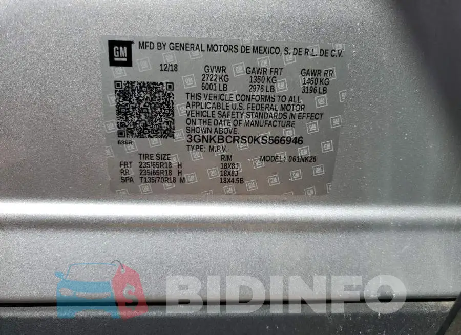3GNKBCRS0KS566946 Photo# 13