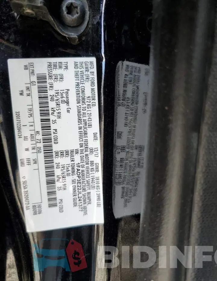 1FADP3E22JL241377 Photo# 12