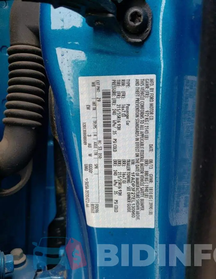 1FADP3F27EL130960 Photo# 13