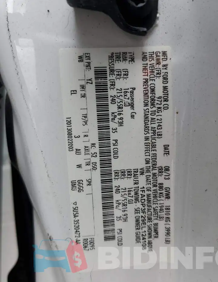 1FADP3F29EL124108 Photo# 12