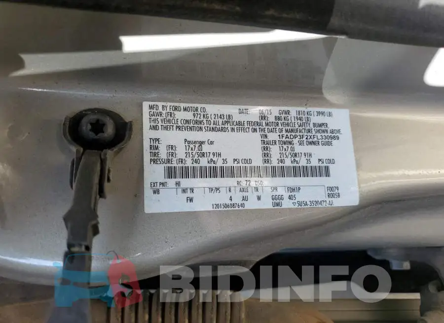 1FADP3F2XFL330989 Photo# 13