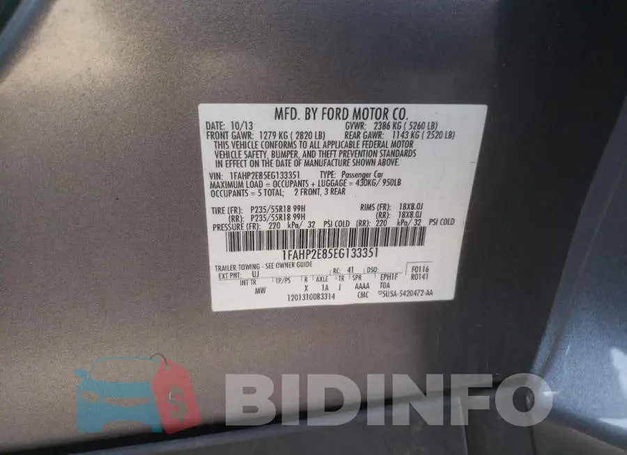 1FAHP2E85EG133351 Photo# 12