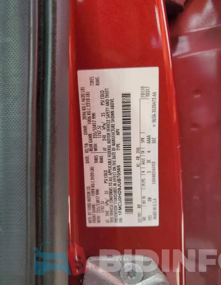 1FMCU0HD9JUB70565 Photo# 12