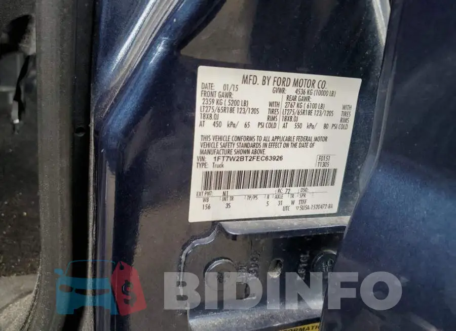 1FT7W2BT2FEC63926 Photo# 12