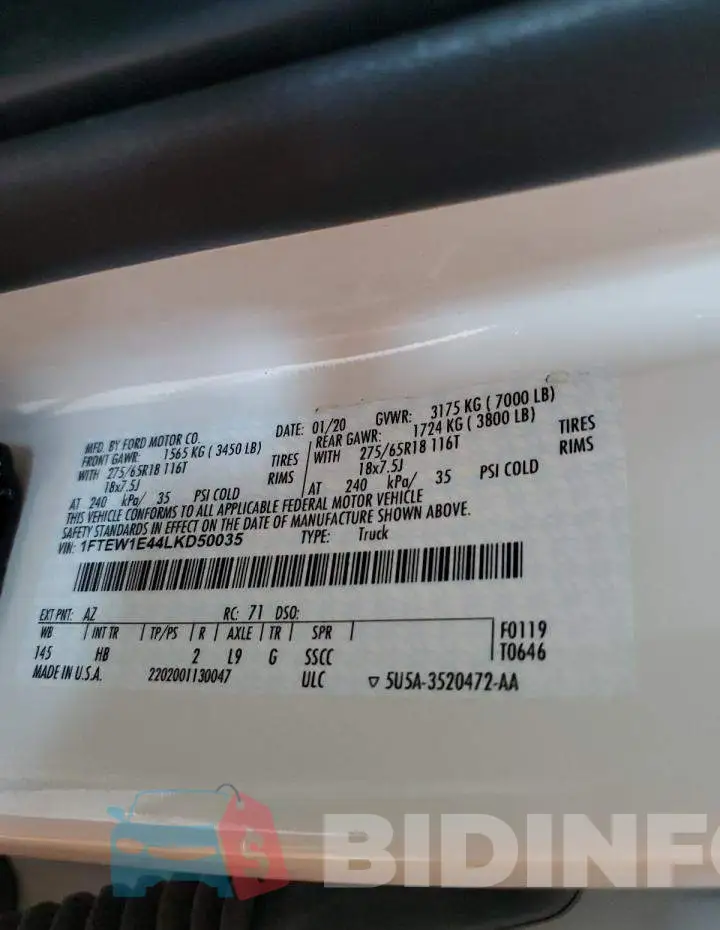 1FTEW1E44LKD50035 Photo# 12