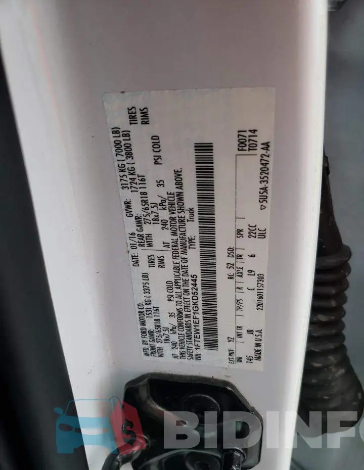 1FTEW1EF1GKD52445 Photo# 12