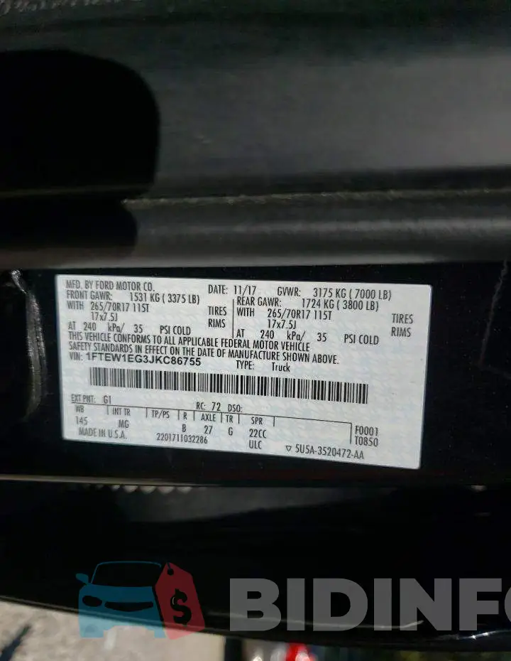 1FTEW1EG3JKC86755 Photo# 13