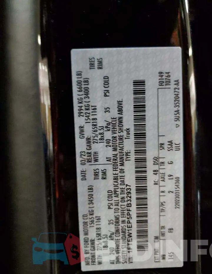 1FTEW1EP5PFB32937 Photo# 12