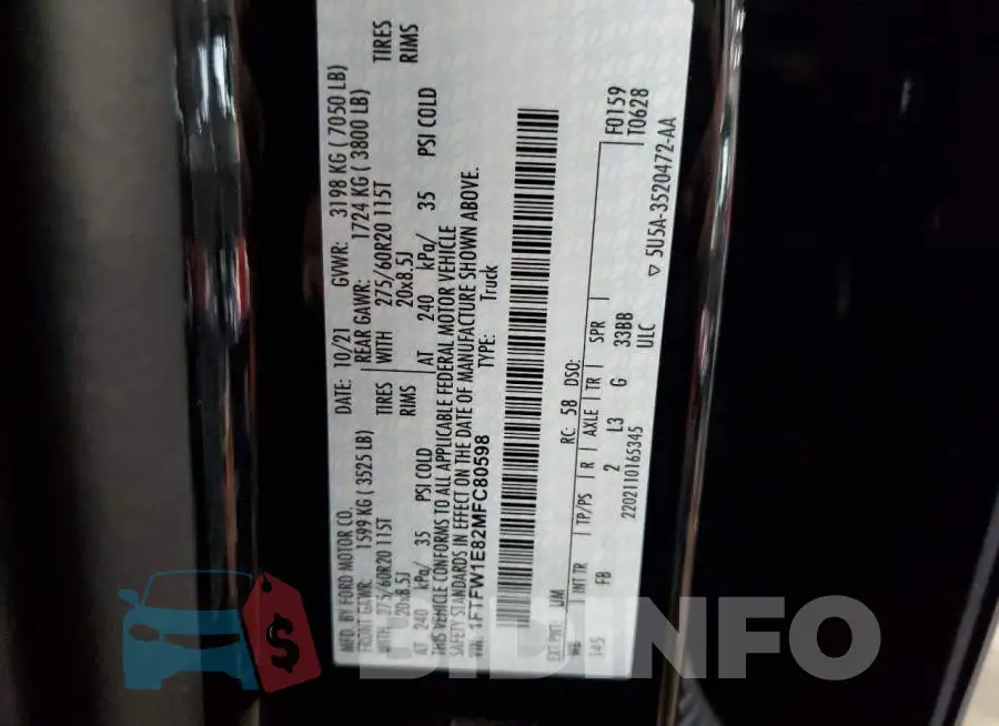 1FTFW1E82MFC80598 Photo# 12