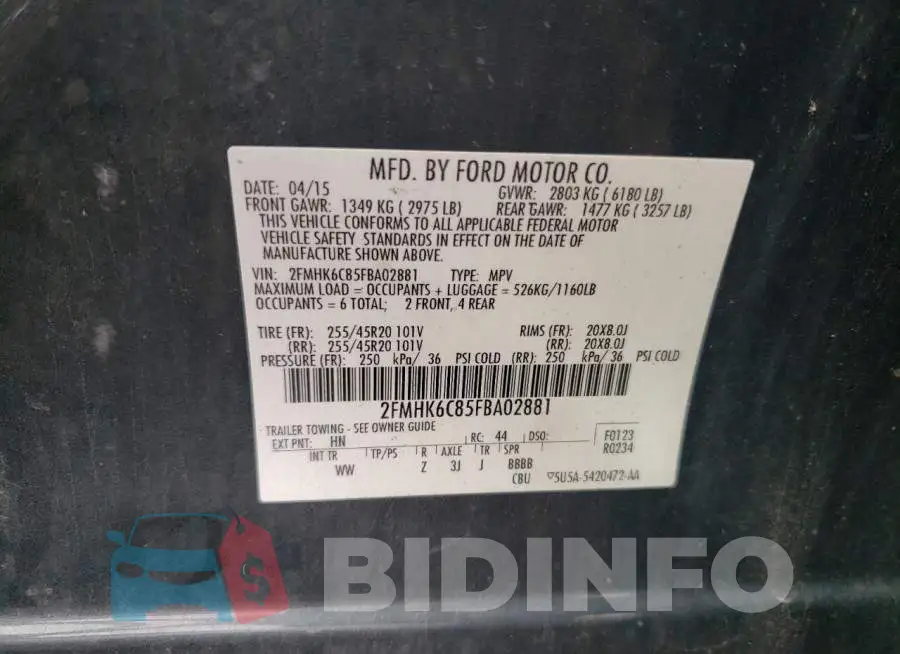 2FMHK6C85FBA02881 Photo# 12