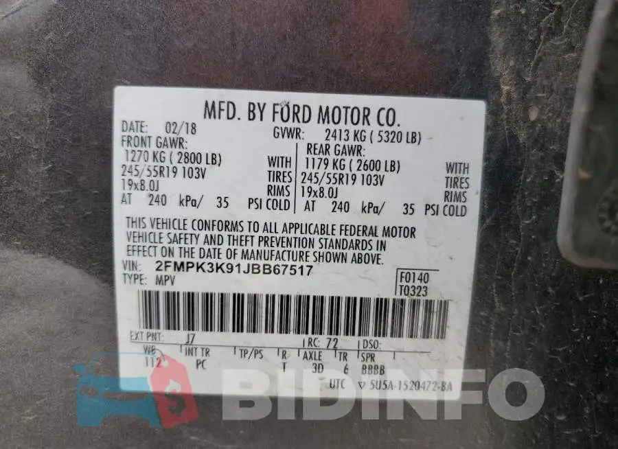 2FMPK3K91JBB67517 Photo# 13