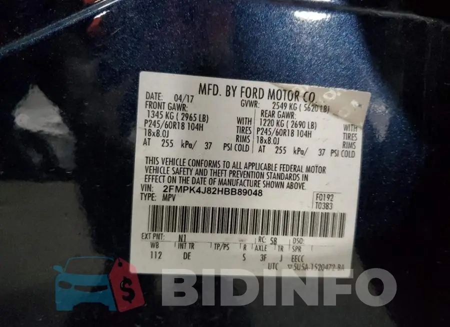 2FMPK4J82HBB89048 Photo# 13