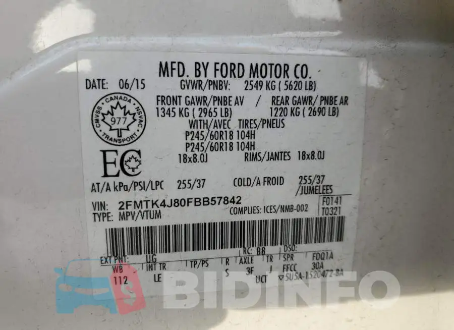 2FMTK4J80FBB57842 Photo# 13