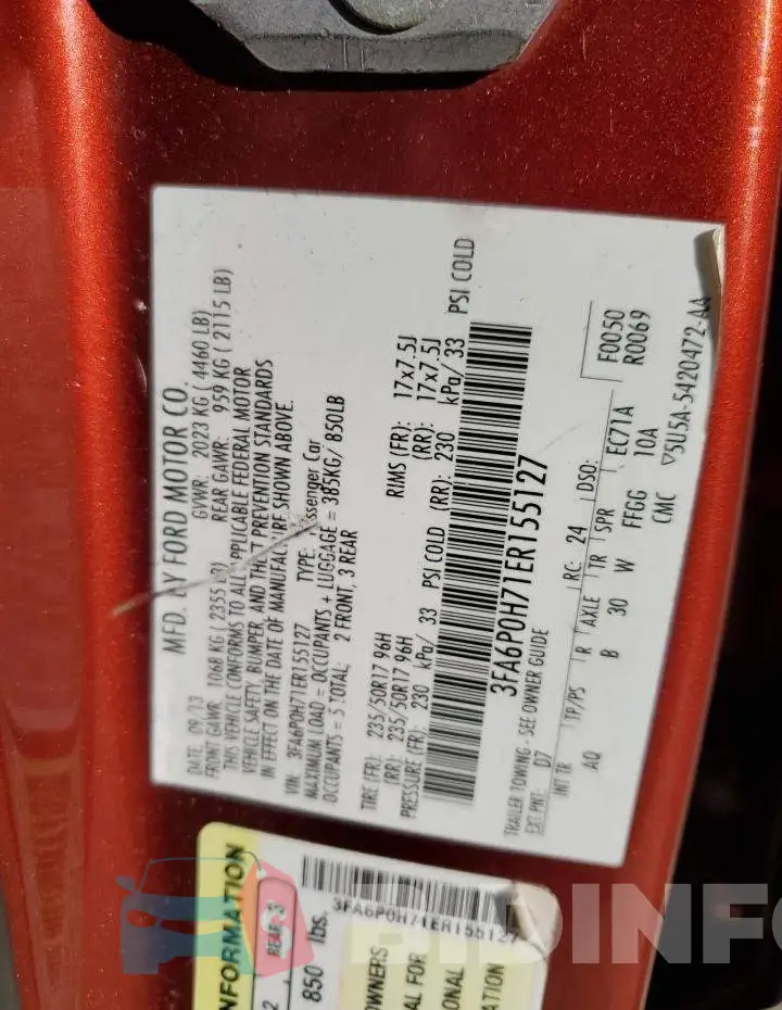 3FA6P0H71ER155127 Photo# 12
