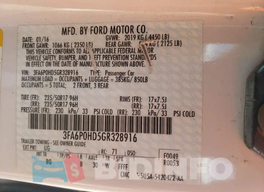 3FA6P0HD5GR328916 Photo# 12