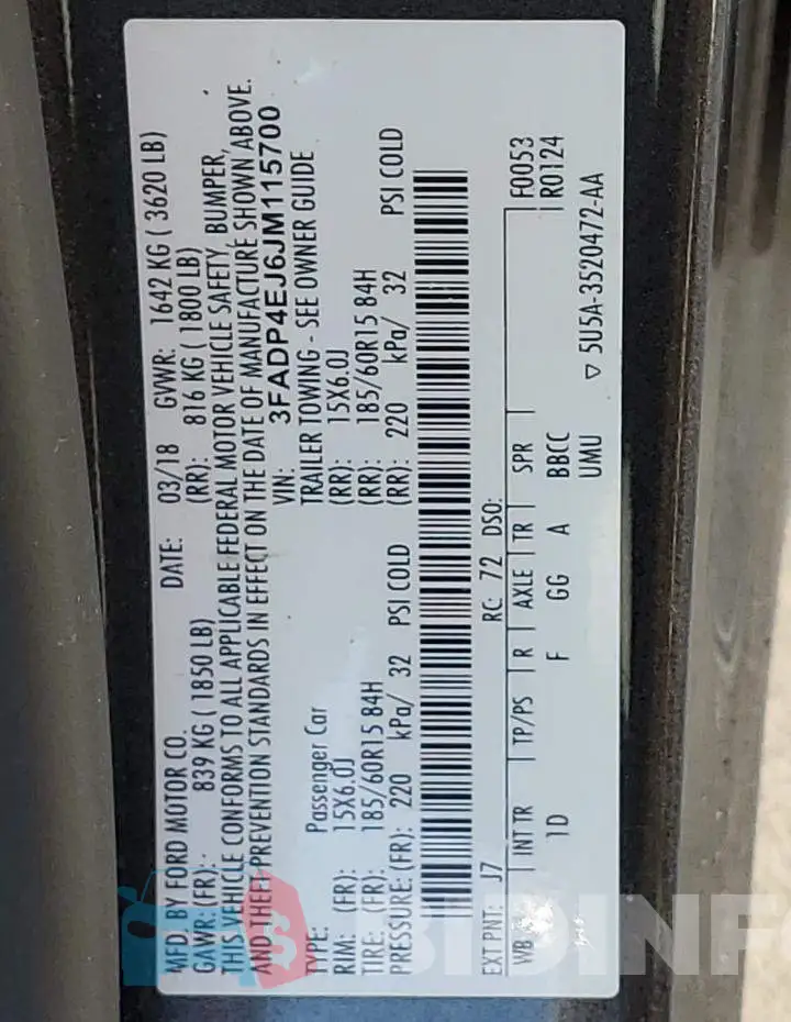 3FADP4EJ6JM115700 Photo# 12