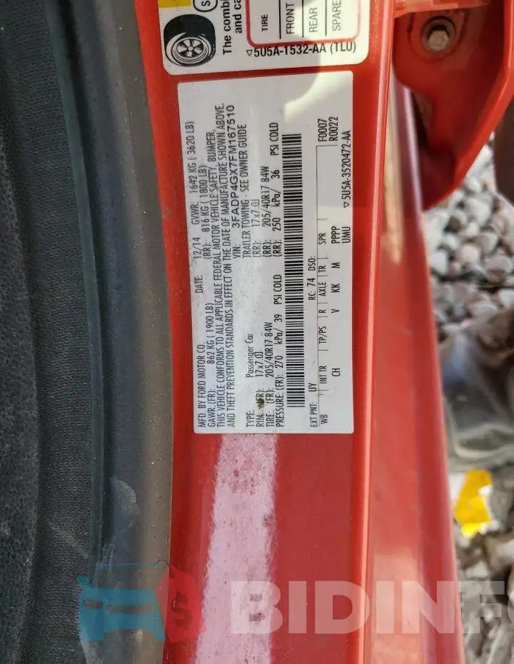 3FADP4GX7FM167510 Photo# 12