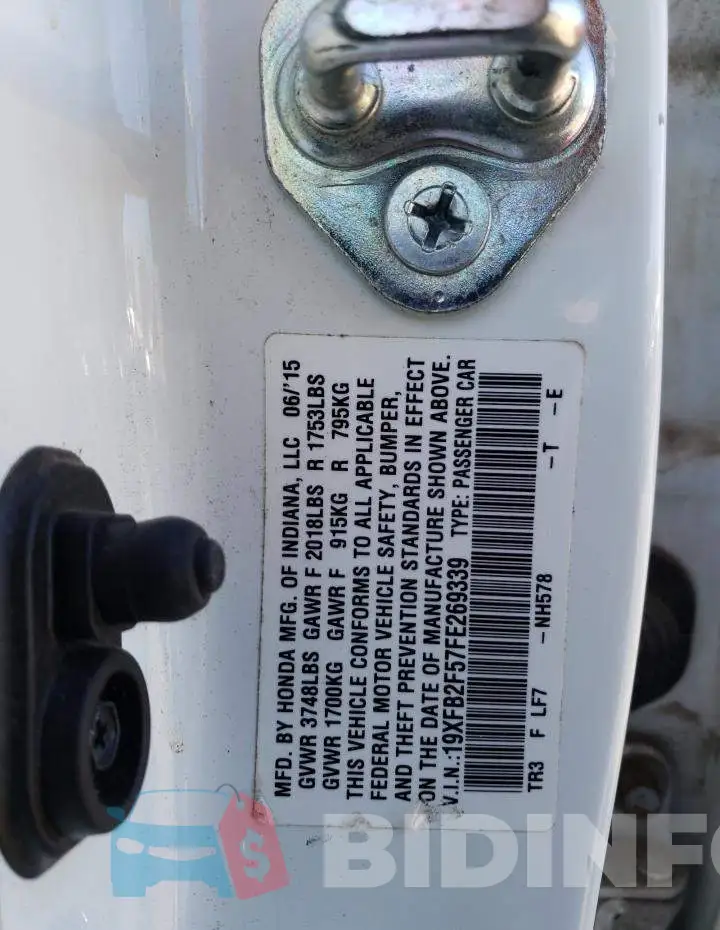 19XFB2F57FE269339 Photo# 12