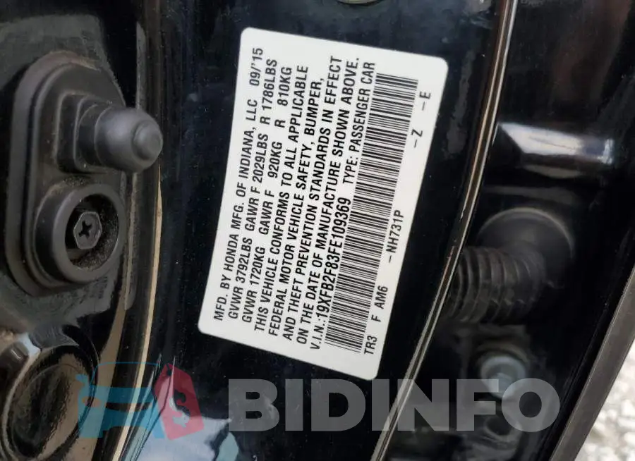 19XFB2F83FE109369 Photo# 13