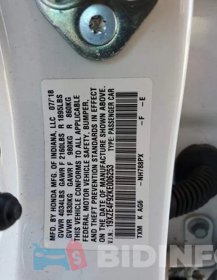 19XZE4F92KE006253 Photo# 12