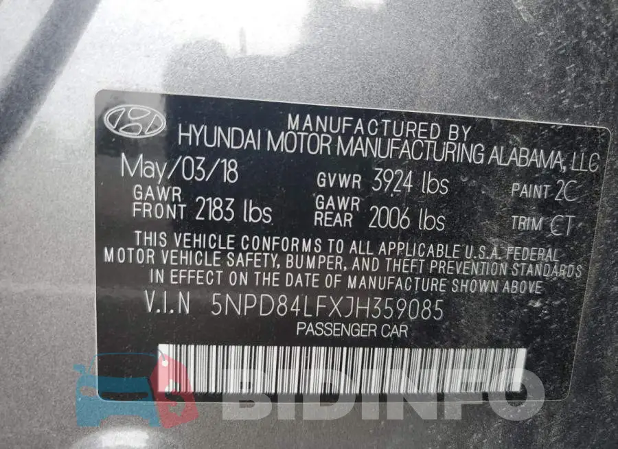 5NPD84LFXJH359085 Photo# 12