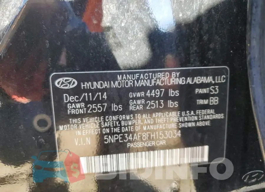 5NPE34AF8FH153034 Photo# 13