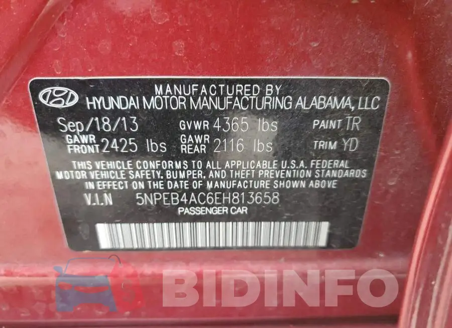 5NPEB4AC6EH813658 Photo# 12
