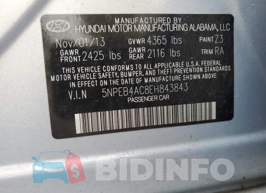 5NPEB4AC8EH843843 Photo# 12