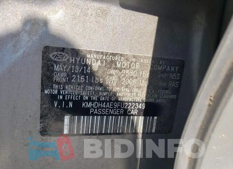 KMHDH4AE9FU222349 Photo# 12