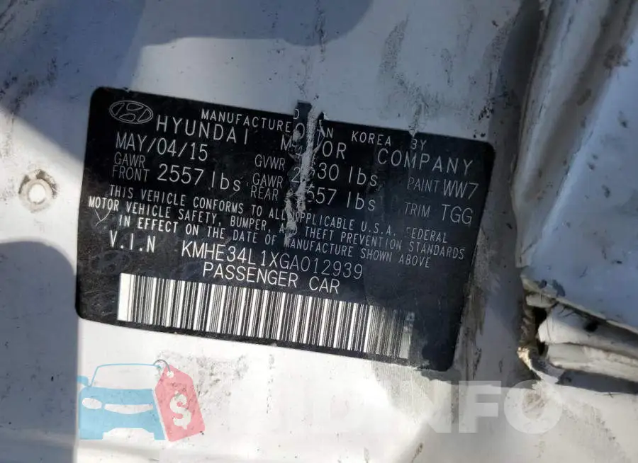 KMHE34L1XGA012939 Photo# 12