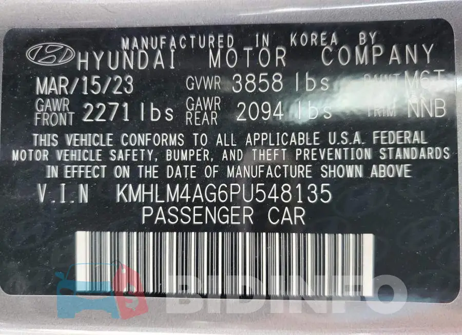 KMHLM4AG6PU548135 Photo# 13