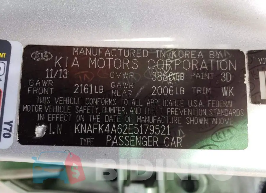 KNAFK4A62E5179521 Photo# 12