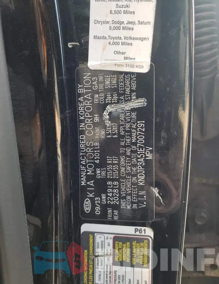 KNDJP3A51E7007291 Photo# 13