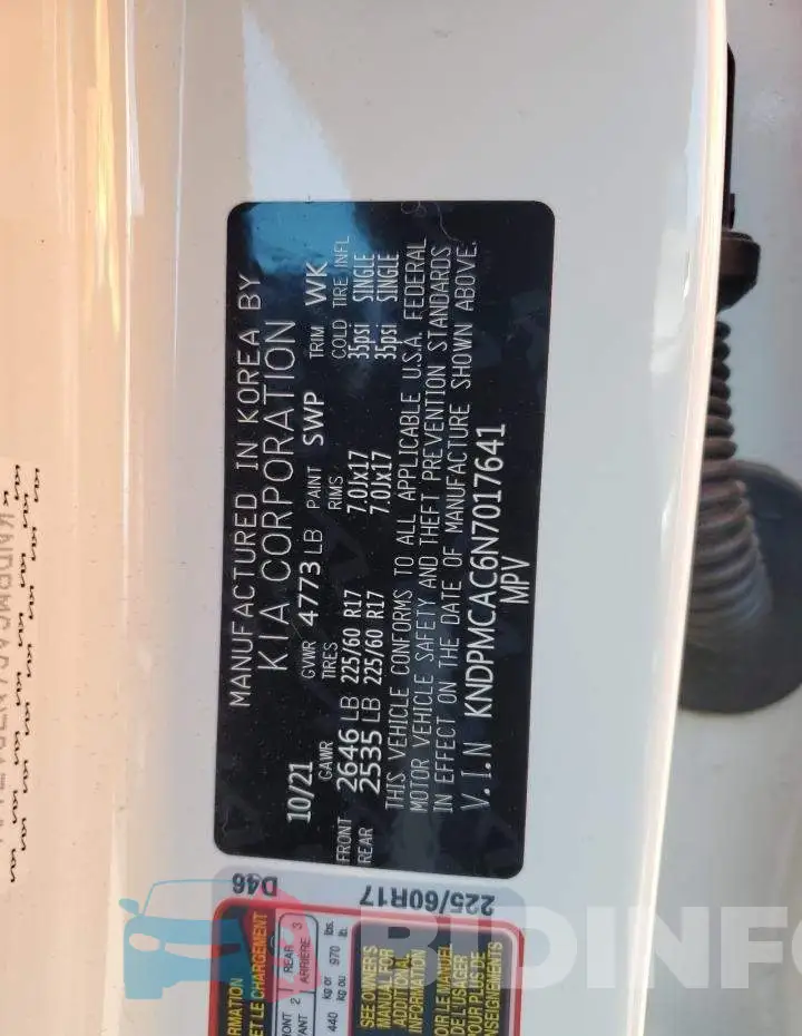 KNDPMCAC6N7017641 Photo# 13