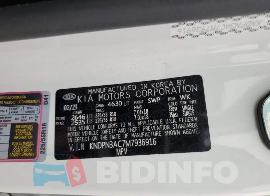 KNDPN3AC7M7936916 Photo# 13