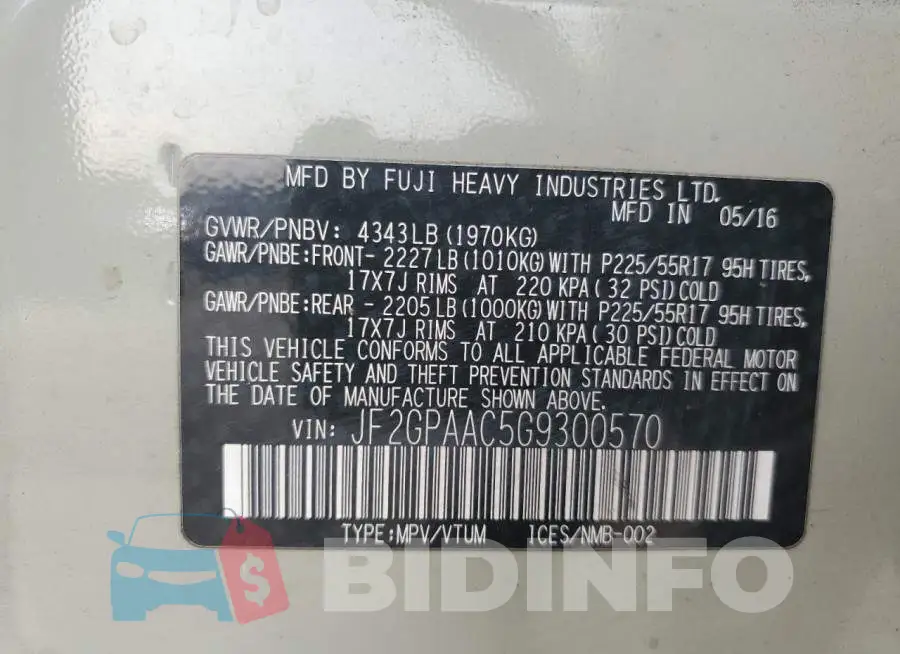 JF2GPAAC5G9300570 Photo# 13
