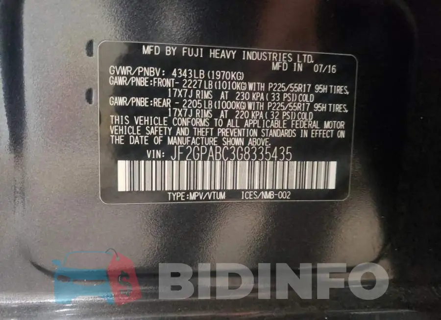 JF2GPABC3G8335435 Photo# 13