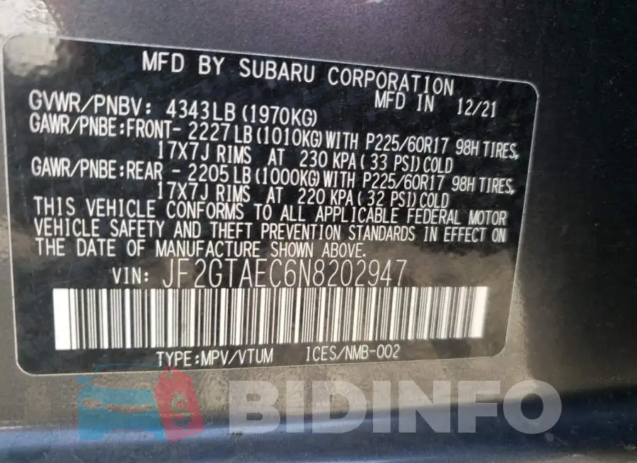 JF2GTAEC6N8202947 Photo# 12