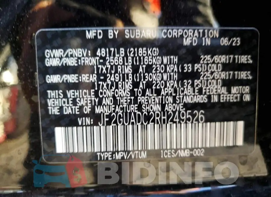 JF2GUADC2RH249526 Photo# 12