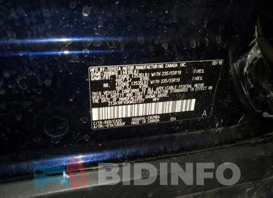 2T3A1RFV5KW027377 Photo# 14