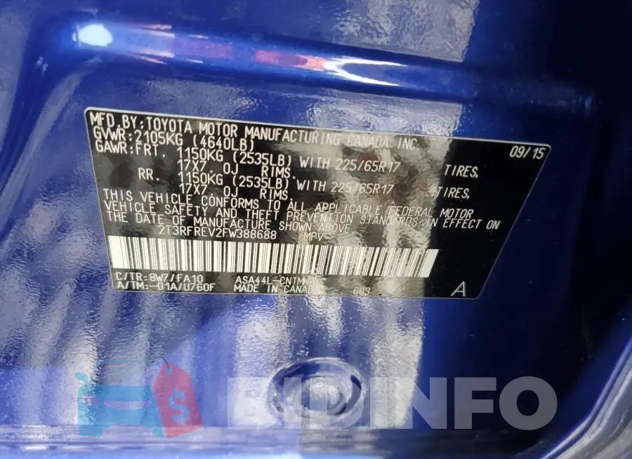 2T3RFREV2FW388688 Photo# 13