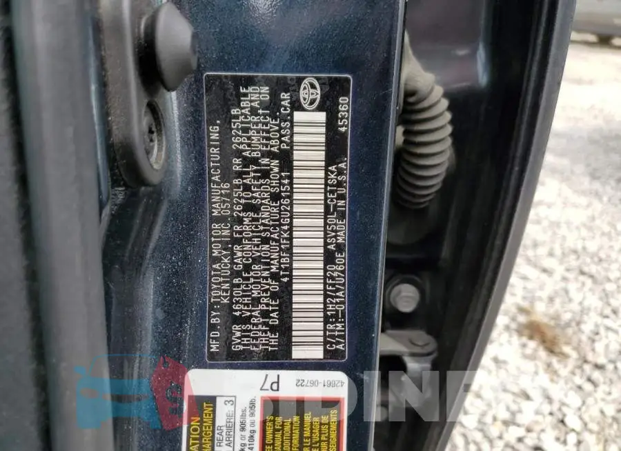 4T1BF1FK4GU261541 Photo# 12