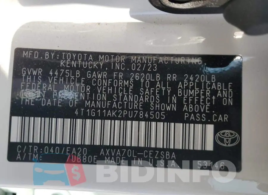 4T1G11AK2PU784505 Photo# 13
