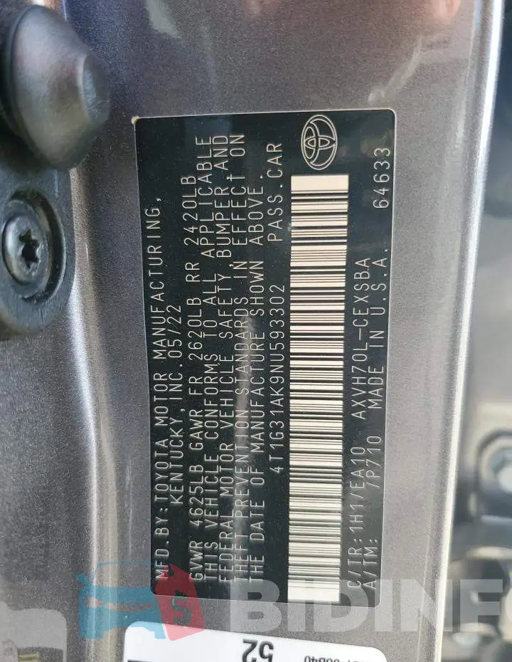 4T1G31AK9NU593302 Photo# 12