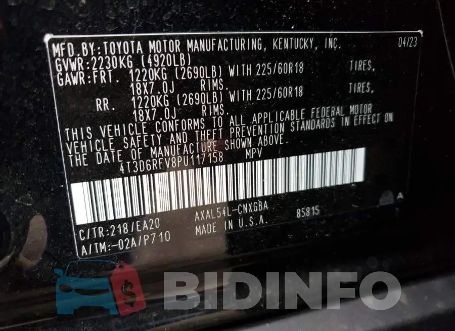 4T3D6RFV8PU117158 Photo# 13