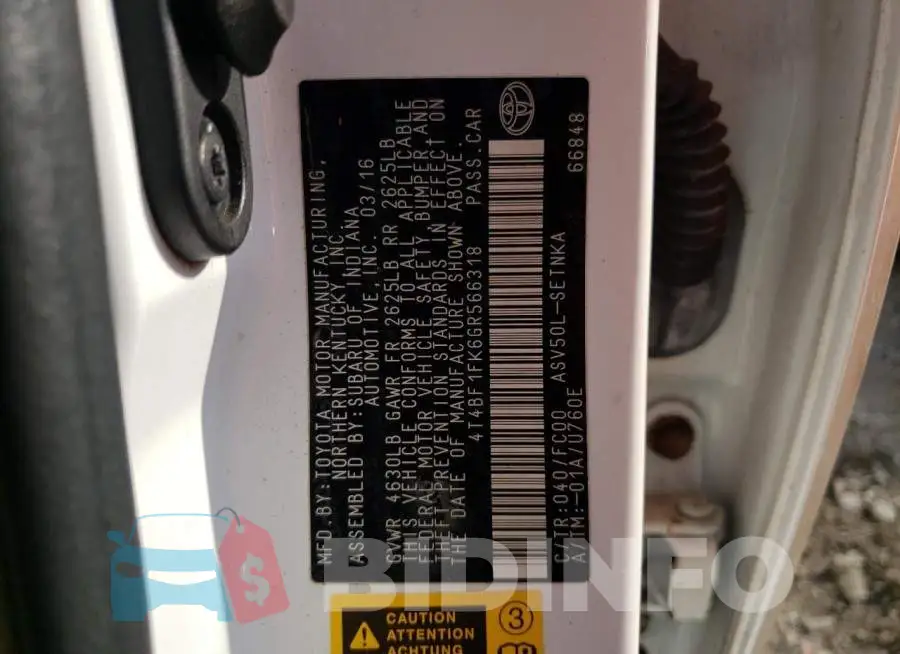 4T4BF1FK6GR566318 Photo# 12