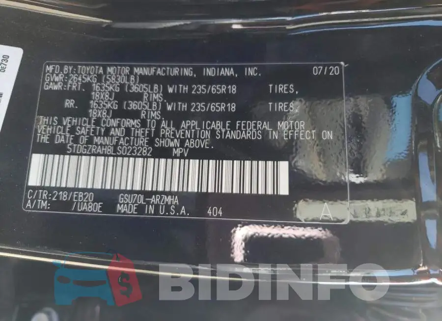 5TDGZRAH8LS023282 Photo# 13